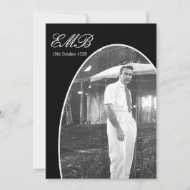 Convite Memorial Funeral Simple Black White Foto