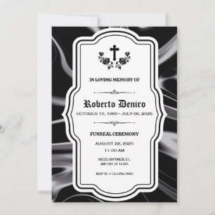 Convite Memorial Funreal Black satin gótica elegante