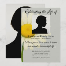 Convite memorial Grey Daisy