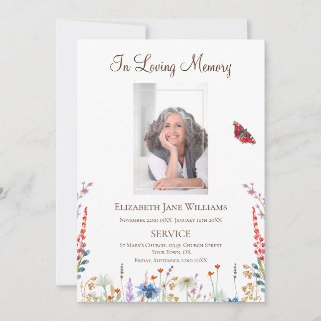 Convite Memorial In Loving Memory| Programa do Serviço Fun (Frente)