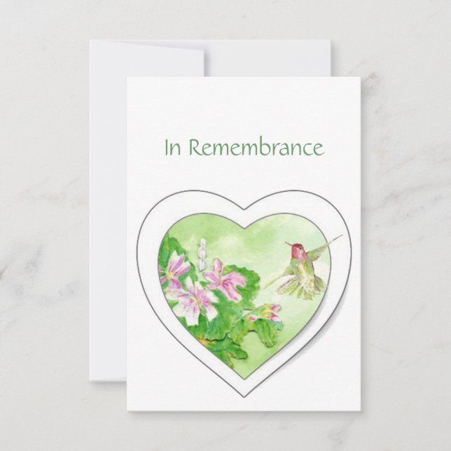 Convite Memorial Invite Watercolor Hummingbird (Frente)