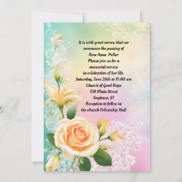 Convite Memorial Lilac rosa Lily e White