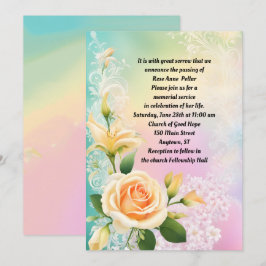 Convite Memorial Lilac rosa Lily e White