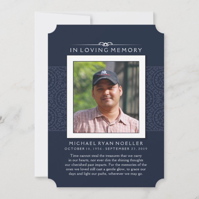 Convite Memorial Obrigado Foto Azul Profunda TALVEZ POEM (Frente)