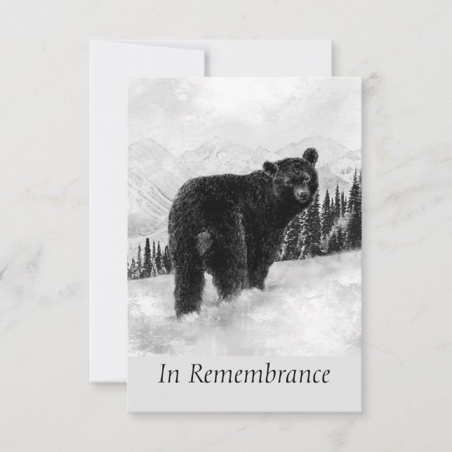 Convite Memorial Personalizado Animal Watercolor Bear Mont (Frente)