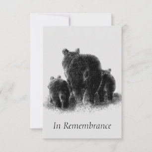 Convite Memorial Personalizado Família de Ursos de Aquarel