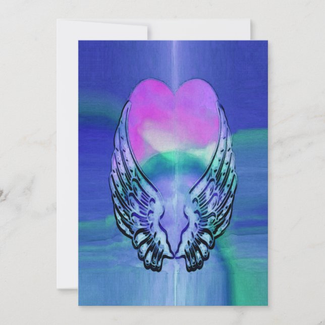 Convite Memorial | Rainbow Angel Heart (Frente)