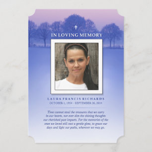 Convite Memorial Winter Tree - Cross - Obrigado Back