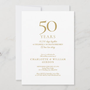 Convite Memórias de Aniversário de 50 Anos de Casamento Do