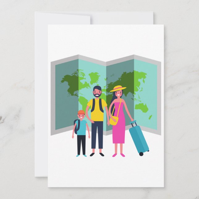 Convite Memórias de Fazer de Férias Familiares Juntas (Frente)