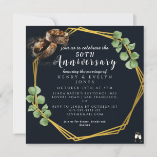 Convite Memórias de ouros: Celebrando 50 Anos de Amor