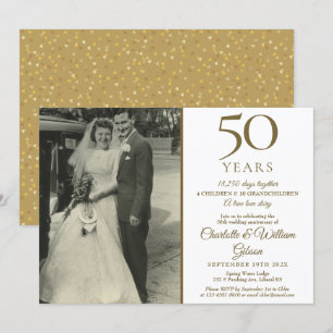 Convite Memórias do 50º Aniversário Confetes Fotografia de