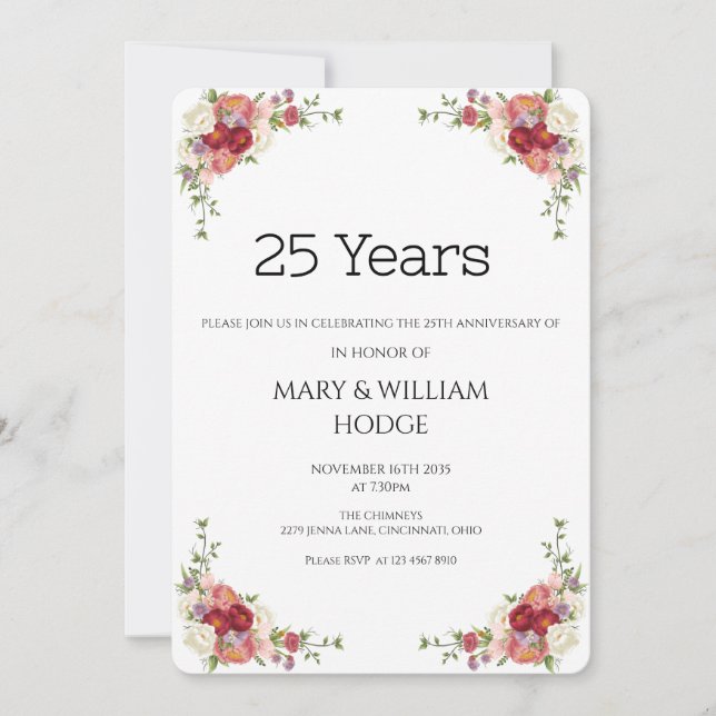 Convite "Memórias Ouros: Celebrando 25 Anos de Amor" (Frente)