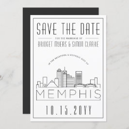 Convite Memphis Wedding | Skyline Estilizado Salvar a Data