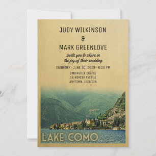 Convite Menaggio Italia do casamento de Como do