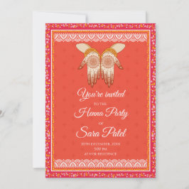 Convite Mendhi convida o Partido Henna Mehendi