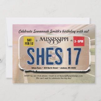 Convite Menina 17º Aniversário Licença do Mississippi