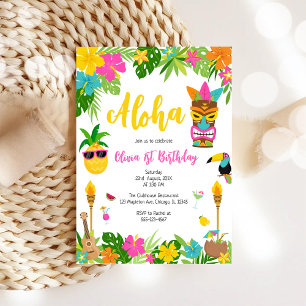 Convite Menina Abacate Aniversário Aloha Havaí Verão