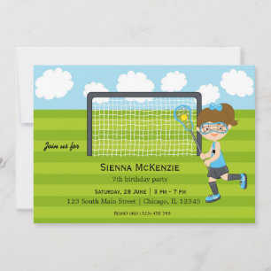 Convite Menina aniversariante de Lacrosse