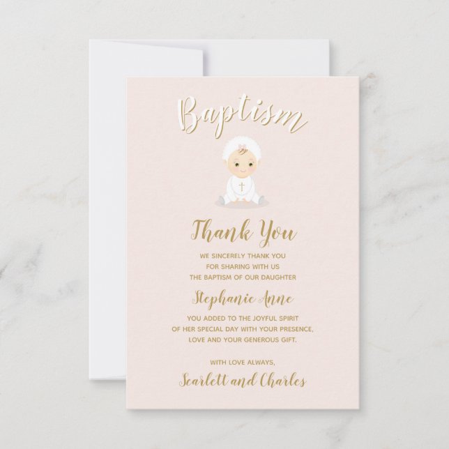 Convite Menina Batismo com Bonnet (Frente)