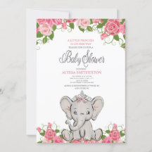 Menina Bebê Princesa Tiara Elefante Rosa Floral