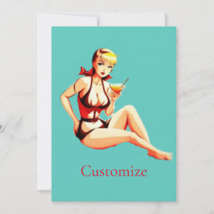 Convite Menina Bikini, Loura-branca, Thunder_Cove