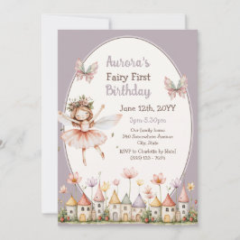 Convite Menina Boho Bebê Fantasia Fada Primeiro Aniversári