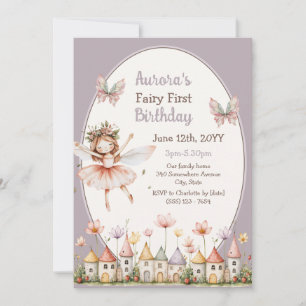 Convite Menina Boho Bebê Fantasia Fada Primeiro Aniversári