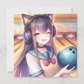 Convite Menina bonito de animação na Festa de aniversário