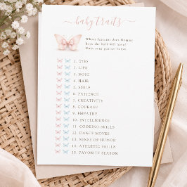 Convite Menina Borboleta Rosa Jogo de Cartas de Traços de