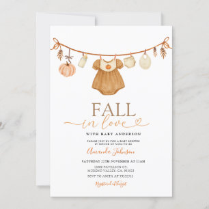 Convite Menina Cai no Amor Roupas de Abóbora Convidam