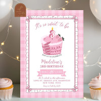 Menina com Laço de Renda Rosa Aniversário de 3 ano