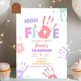 Convite Menina Cumprimento de Mão Pastel Aniversário