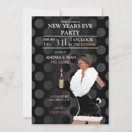 Convite Menina da forma da véspera de ano novo do