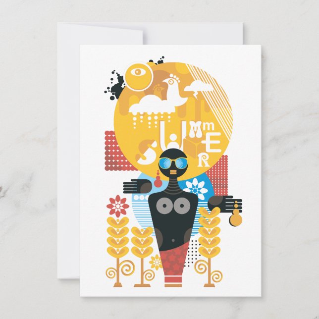 Convite Menina da hora de verão (Frente)