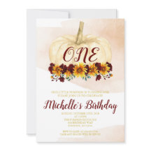 Menina de abóbora Girassol Dourado Primeiro Aniver