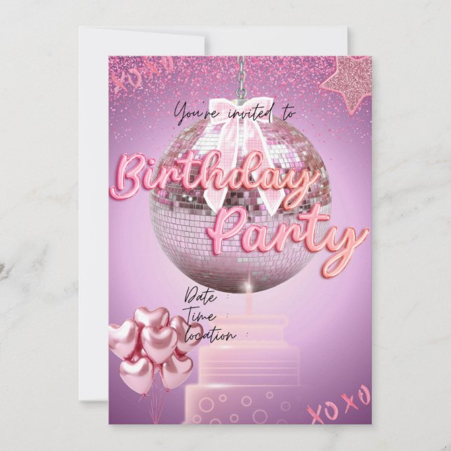 Convite Menina de aniversário (Frente)