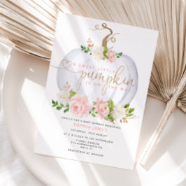 Convite Menina de chá de fraldas Blush Pumpkin