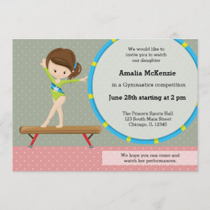Convite Menina de ginástica bonita