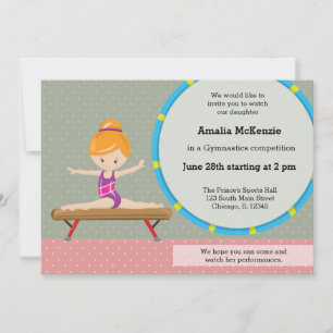 Convite Menina de ginástica bonita