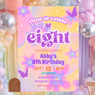 Convite Menina de Tie Dye Brilhante É Hora de Celebrar o A
