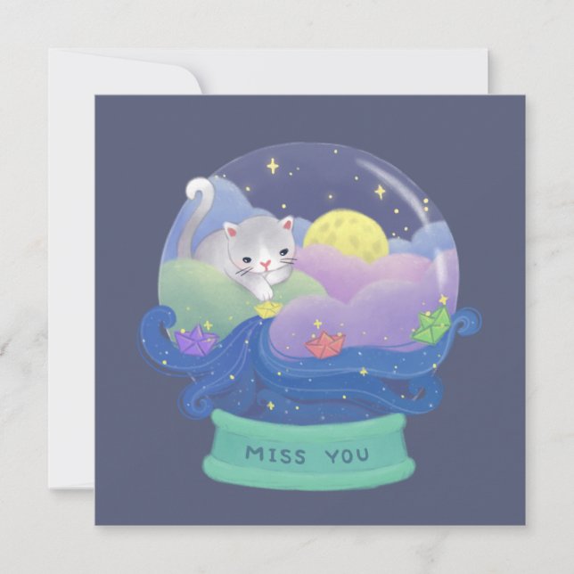 Convite Menina de Você: Barcos de Gato e Papel (Frente)