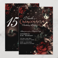 Menina do Dia dos Mortos Vermelho Preto Festa de Q
