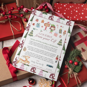 Convite Menina Elfo Carta de Despedida do Elfo de Natal