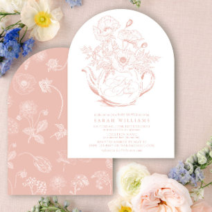Convite Menina está a criar Chá Floral Rosa Vintage