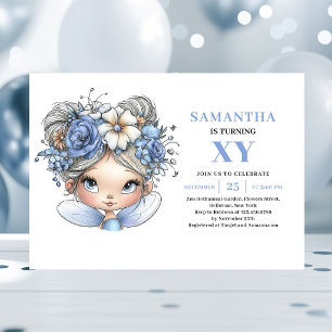 Convite Menina Fada Azul Encantada 2º Aniversário Magia