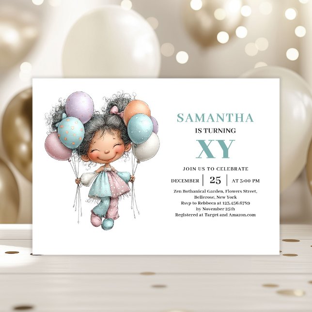 Convite Menina Fada Caprichosa 2º Aniversário Pastel Doce (Whimsical Fairy Girl 2nd Birthday Pastel Cute invitation)