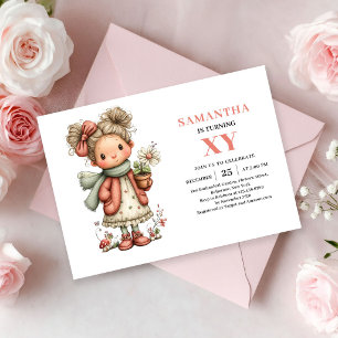Convite Menina Fada Caprichosa Aniversário Floral Rosa Pas