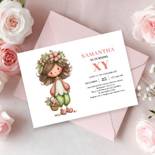 Convite Menina Fada Caprichosa Aniversário Pastel Floral R