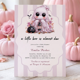 Convite Menina Fantasma Rosa Little Boo Chá de Bebê de Hal